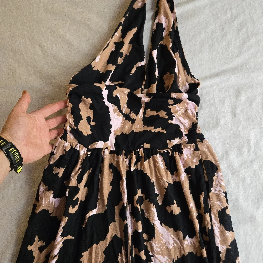 Diane Von Furstenberg x Target Leopard Plunge Halter Neck Wide Leg Jumpsuit - Picture 11 of 11